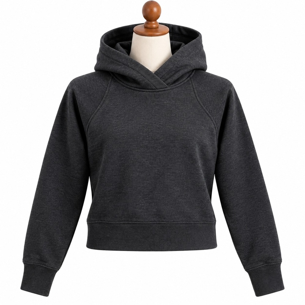 Lululemon Hoodie Womens Small Gray Fleece V-Neck Raglan Pullover Logo Yoga